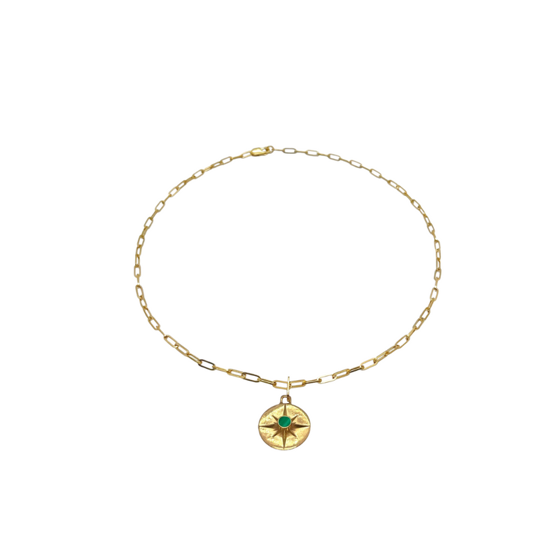 ASTRID NECKLACE 18ct Gold Plated - Green Malachite