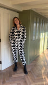 Black and White Houndstooth Print Jumpsuit by Wild Clouds