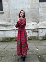 Red Stewart Tartan Flora Dress