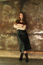 Leather Midi Skirt by Albaray