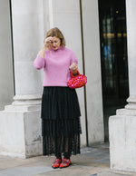 Moss Stitch Chunky Sweater in Pink by Quinton + Chadwick