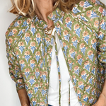 Kiki Cotton Quilted Jacket in Khaki by 46 Stitch