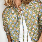 Kiki Cotton Quilted Jacket in Khaki by 46 Stitch