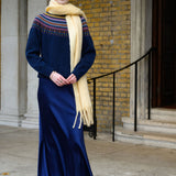 Aldgate Navy Satin Maxi Skirt