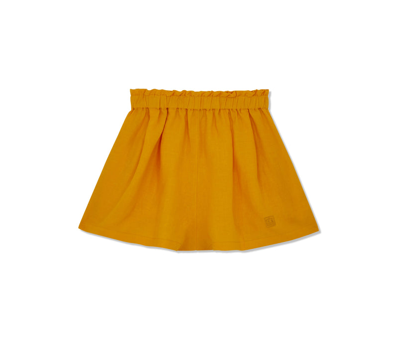 Olivia Linen Shorts in Marigold by Má + Lin