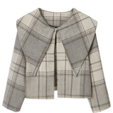 Ford Pointed Collar Jacket in Grey Check