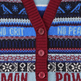 Reversible Fairisle Lambswool Waistcoat in Klein & Claret