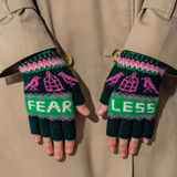 Fearless Fingerless Mittens in Forest Green