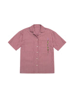 Frances Cuban Shirt in Berry Red Stripe Cotton by Saywood