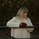 Freyja British Wool Cable Sweater in Ecru