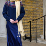 Aldgate Navy Satin Maxi Skirt