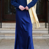 Aldgate Navy Satin Maxi Skirt