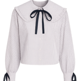 Pink Tie Neck Shirt with Big Frill Collar