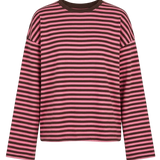 Anna Striped Long Sleeve T-Shirt in Pink/Brown