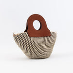 Woven Bag in Checkerboard & Brown by LPOL