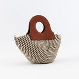Woven Bag in Checkerboard & Brown by LPOL