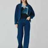 High Waisted Organic & Recycled Wide-Leg Dark Jeans