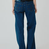 High Waisted Organic & Recycled Wide-Leg Dark Jeans