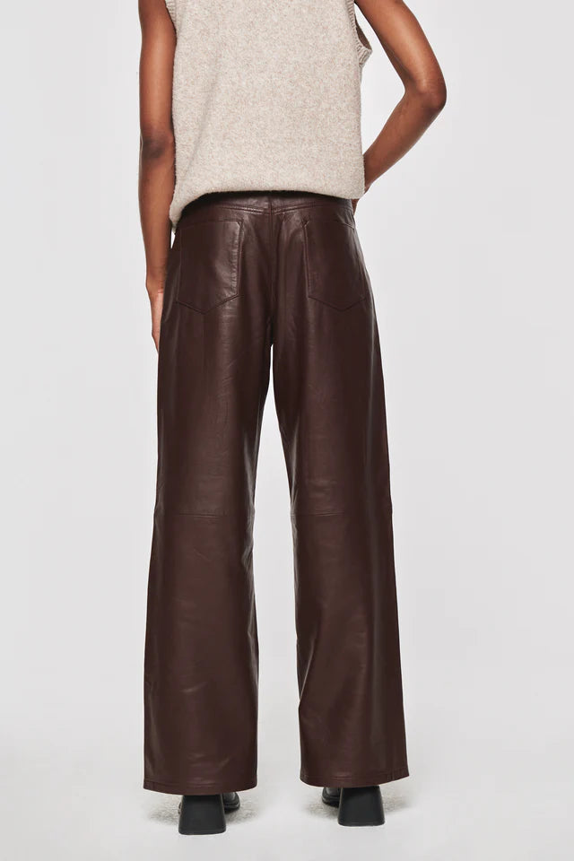 Kemi Leather Trousers Chocolate by Aligne