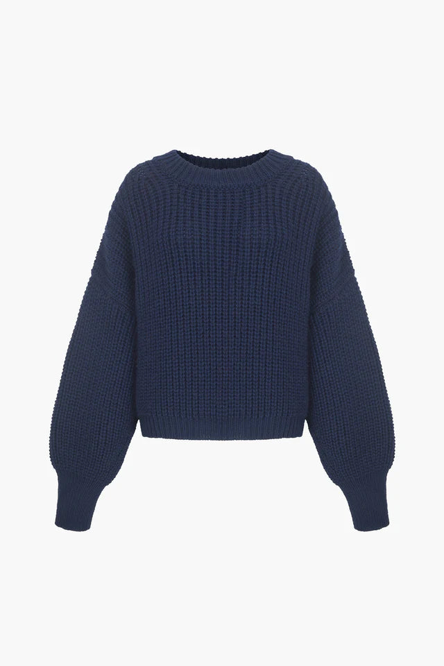 Navy chunky top knit jumper