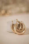 Della Brass and Silver Drop Hoop Earrings
