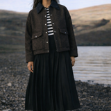 Black Pleated Midi Skirt