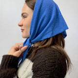 Dina Cashmere Triangle Scarf in Cornflower Blue