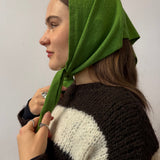 Dina Cashmere Triangle Scarf in Green