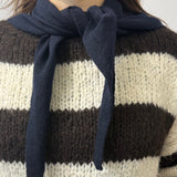 Dina Cashmere Triangle Scarf in Navy