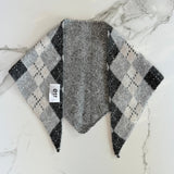 Argyle Triangle Scarf in Grey