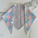 Argyle Triangle Scarf in Pink/Blue