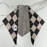 Argyle Triangle Scarf in Brown