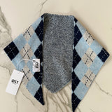Argyle Triangle Scarf in Blue