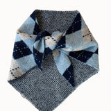 Argyle Triangle Scarf in Blue