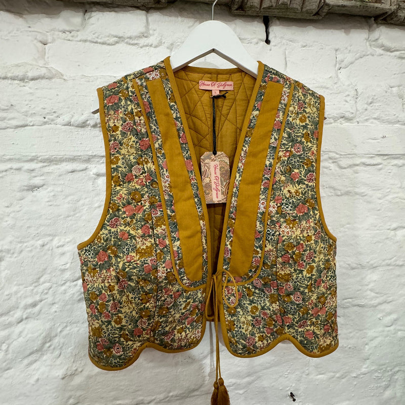 Stevie Quilted Waistcoat in Summer Meadow by House of Disgrace