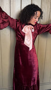 Ophelia Dress in Burgundy Velvet with Contrast Satin Tie by House of Disgrace