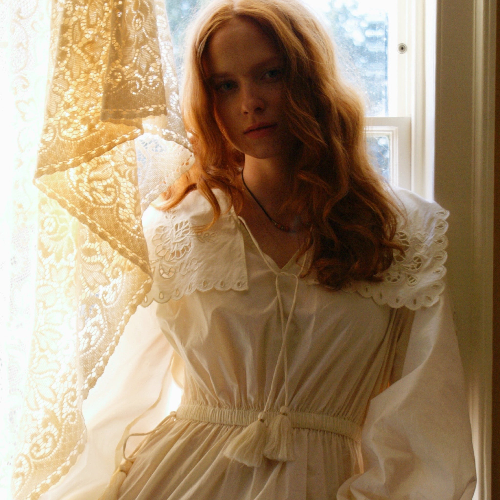 Sienna Embroidered Cotton Summer Dress in Ivory by houseofdisgrace