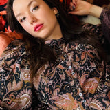 Marianne Paisley Print Cotton Blouse