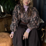 Stella Chocolate Satin Tiered Midi Skirt