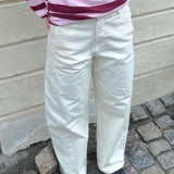 Lisa Barrel Leg Trousers in Off White