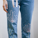 Primrose High Waisted Organic Mom Fit Patterned Jeans