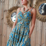 Indah Dress in Jungle Blue by Arifah Studio