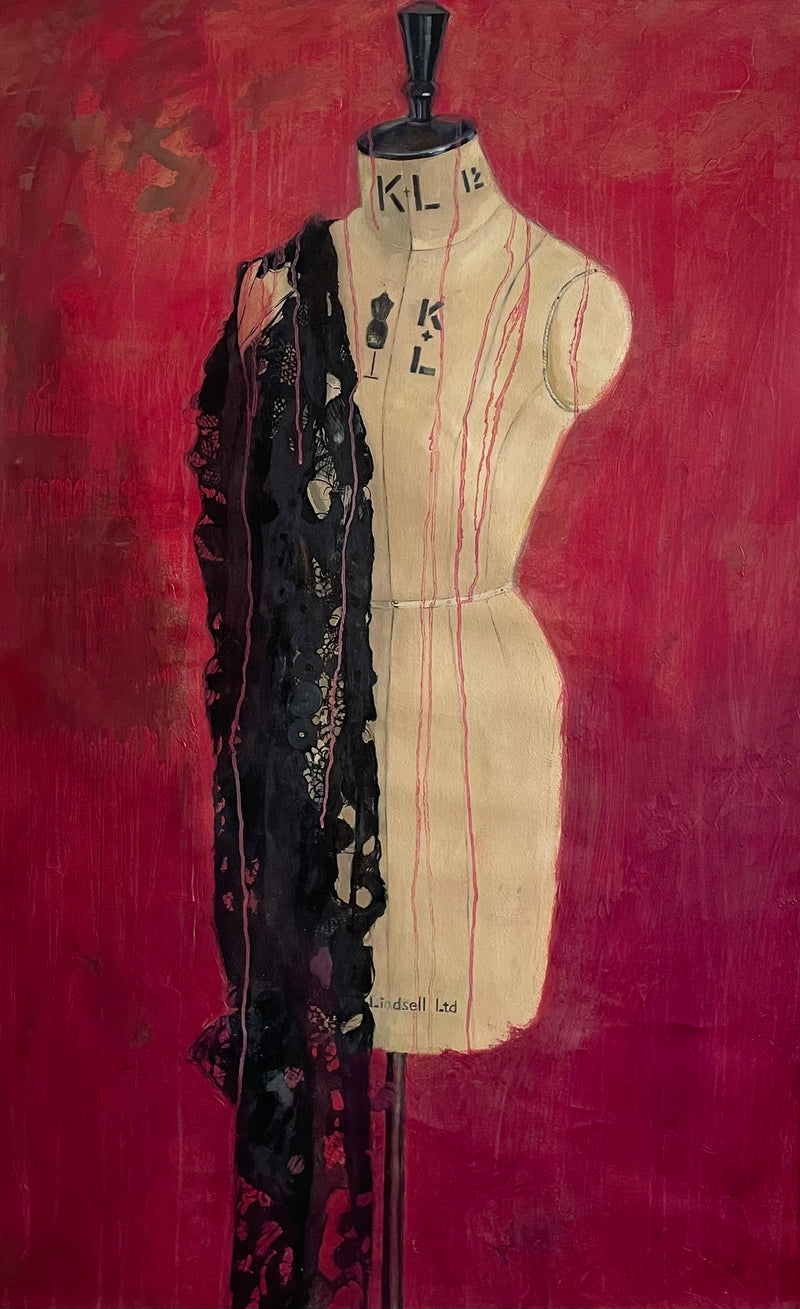 Dress Form Red Painting by Lindsay Simons