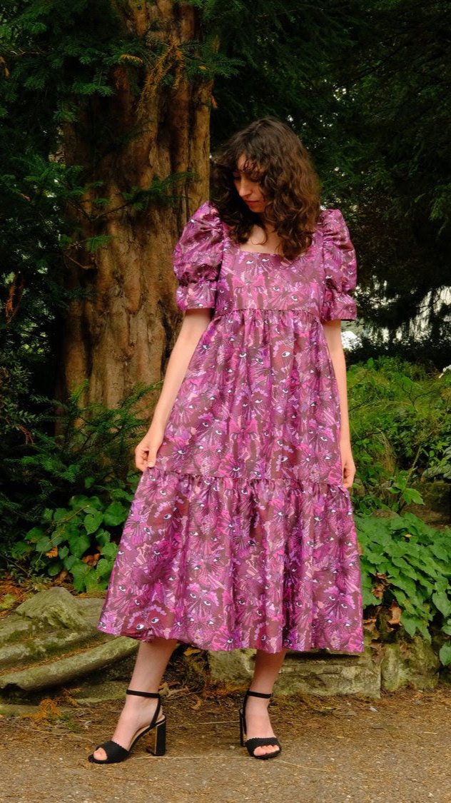 Zelda Plum Butterfly Dress by Mary Benson