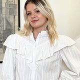 Ruffle Blouse in White