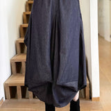 Safia Denim Midi Skirt in Denim Chambray
