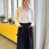 Ruth Stripe Midi Skirt in Black & White Stripe