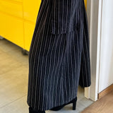 Ruth Stripe Midi Skirt in Black & White Stripe