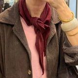 Dina Cashmere Triangle Scarf in Burgundy