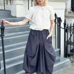 Safia Denim Midi Skirt in Denim Chambray by Indilisi